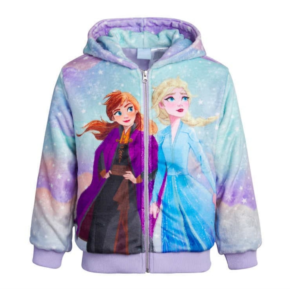 4T, Girls' Frozen Anna & Elsa Plush Hoodie